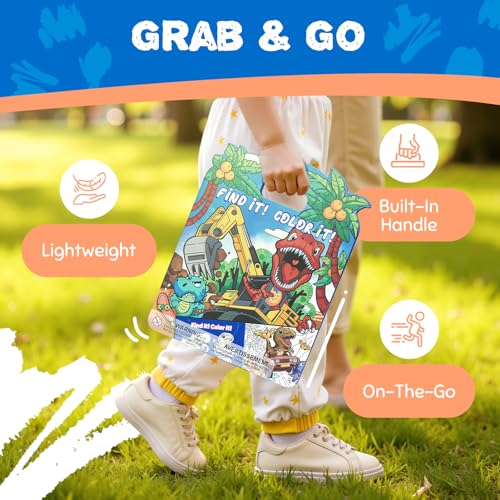 JoyCat Find & Color Paint with Water Coloring Books for Toddlers | Seek and Find Learning Activity, Dinosaur No Mess Arts & Crafts Kids Toys Ages 3-5 & 4-8, Birthday Gifts for Boys & Girls - style: Dinosaurs