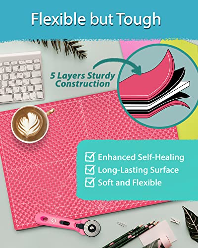G+ Self-Healing Modeler's Cutting Mat A4 9 x 12"; Professional Small Cutting Board for Kids Modeling, Scrapbooking, Gundam Building, Rotary Cutting - A Great Hobbyist Cutting mat - color: Rose Red, size: 12"L x 8.5"W