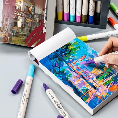 TRANSON 3 Pack A6 Mini Sketchbook Marker Pad, 110lb/160gsm Heavyweight Art Paper, No Bleed Through, 100 Sheets/200 Pages 4.13"x5.83" for Drawing & Sketching - size: 3 PACK A6 160gsm
