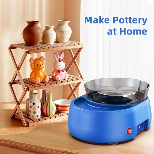 Pottery Wheel for Kids and Beginner - Upgraded Pottery Wheel with 6" Turntable with Two-Way Rotation, 2.2lb Clay, Art Supplies Sculpting Tools, Christmas Craft Gifts for Teens Kids Adults (Blue) - color: Blue 02