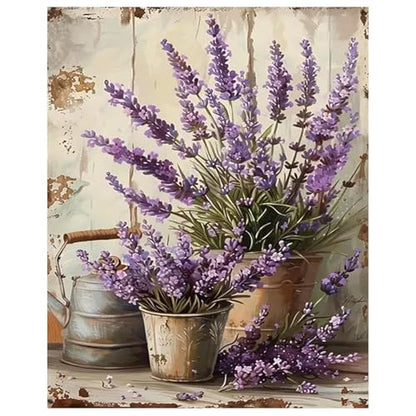 Paint by Numbers Kit for Adults Flower, Paint by Number for Adults 16x20 in - color: Lavender