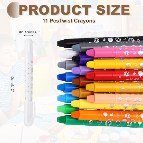 MECCANIXITY Twist Crayons, Twist Crayons Gel Watercolor Set Washable Silky Smooth for Arts Drawing DIY Craft Project Coloring Supplies Gift(White, Pack of 11) - color: White