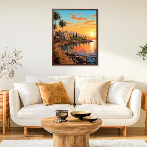 Paint by Numbers Kit for Adults, Sunset DIY Painting Kit, 16x20 Inch - color: CYOP1P03