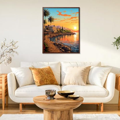 Paint by Numbers Kit for Adults, Sunset DIY Painting Kit, 16x20 Inch - color: CYOP1P03