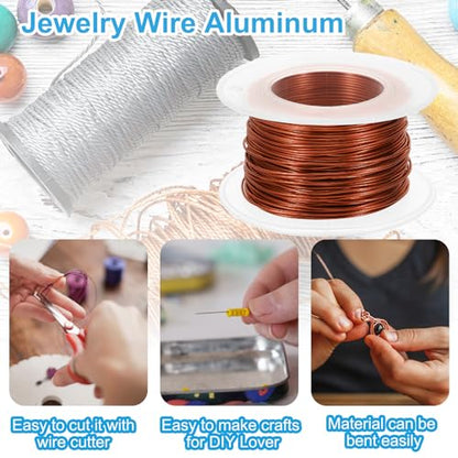 PATIKIL 20 Gauge 0.8mm Aluminum Craft Wire, 98.4Ft Metal Wire Armature Bendable Wire for Jewelry Making Metal Wrap DIY, Bronze - color: Bronze, size: 0.8 mm x 30 m
