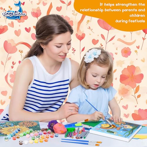 3 Pack Paint by Numbers for Kids Ages 8-12, Pre-Printed Acrylic Oil Painting, Includes (8x10, 8x9, 8x8 inch) Framed Canvas with 30 Acrylic Paint Pots, 5 Brushes for Kids, Art Supplies for Kids 9-12 - color: Undersea