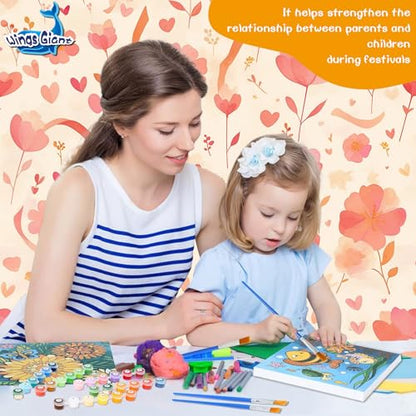3 Pack Paint by Numbers for Kids Ages 8-12, Pre-Printed Acrylic Oil Painting, Includes (8x10, 8x9, 8x8 inch) Framed Canvas with 30 Acrylic Paint Pots, 5 Brushes for Kids, Art Supplies for Kids 9-12 - color: Undersea