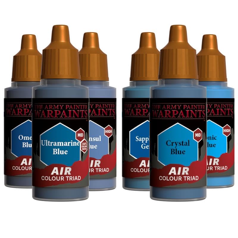 The Army Painter, Airbrush Primary Bundle - Blue, 2 Air Triads: 6 x 18 ml - color: Blue