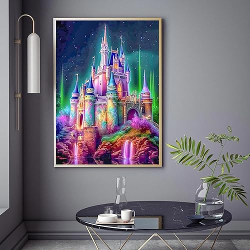 Meothan Diamond Art Kits for Adults Castle Diamond Painting Kit 12x16in - color: Castle-Round Drill, size: 11.8x15.7in(30x40cm)
