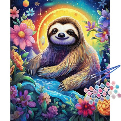 TOCARE Sloth Paint by Numbers Kit for Adults, Sloth Paint by Number Canvas Kit for Kid, Acrylic Adults' Paint-by-Number Kits for Animals Lovers 16x20inch (Without Framed) - color: TC-OPC-348
