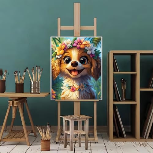 Natuyalo Paint by Numbers Kits for Adults Beginner Animal, Flowers and Dog DIY Art Crafts Kits on Canvas, 3 Brushes and Acrylic Paint for Home Wall Decor 16x20 inch (Without Frame) - color: Color-01