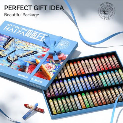 Paul Rubens Oil Pastels, 60 Vibrant Colors Soft Oil Pastels | Creamy & Easy to Blend Oil Pastels for Artists & Beginners. Ideal for Drawing, Sketching and Painting - style: 60 Basic Colors