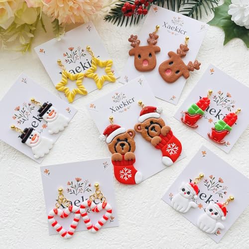 Holiday Theme Polymer Clay Cutters Set – Molds, Clay Cutters for Polymer Clay, Clay Earring Tools - color: I color