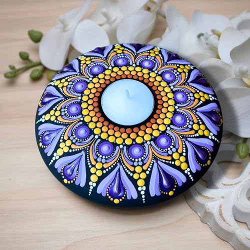 Mandala Dotting Stencils for Tea Light Candle Holder Castings - Happy Dotting Company - 2 Pack Contains a 18 Segment and 12 Segment silione templates for Making guidelines