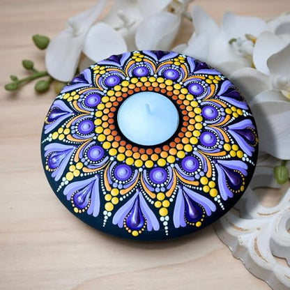 Mandala Dotting Stencils for Tea Light Candle Holder Castings - Happy Dotting Company - 2 Pack Contains a 18 Segment and 12 Segment silione templates for Making guidelines
