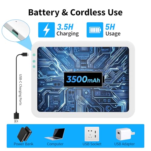 TOHETO A4 Rechargeable Led Super Bright Light Pad Powered by 3500mAh Lithium Battery for Weeding Vinyl Tool, Portable Wireless Light Board/Box for Tracing, Diamond Painting, Sketching & Drawing - color: White & Mint Green, size: A4 without Bag