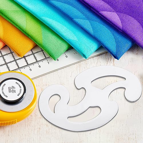 Fulmoon 3 Pcs Stainless Steel French Curve Ruler for Sewing Tools Metal Drafting Stencils Reusable Drafting Templates Drawing Ruler for Leather Craft Professional Drawing Rulers