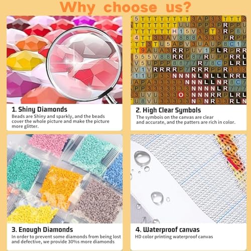WUDWL Jesus Diamond Art Kits for Adult Diamond Painting Kits for Adults | Christian Jesus DIY Painting Diamond Painting Kits 5D Diamond Dots Gem Art Crafts with Tools,Round Full Drill 12x16inch - color: DP04734
