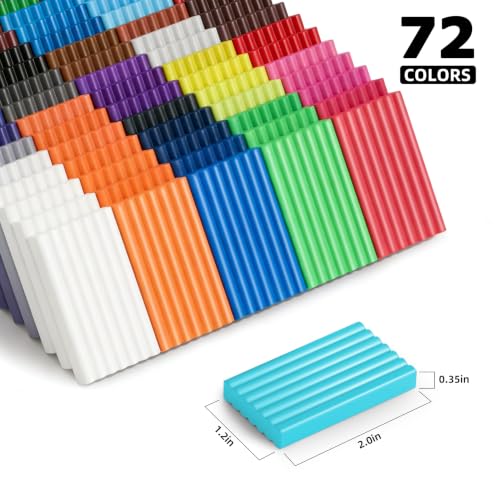 Artpar Polymer Clay Kit,72 Colors Modeling Oven Bake Clay Sculpting Set | Diy Crafts Sculpting Tools Accessory Set, Non-Sticky, Non-Fading, Easy Modeling, Especially Suitable For Kids Adults - color: 72