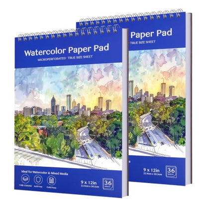 Beznh Watercolor Sketchbook 9 x12 Watercolor Paper Pad 110lb/230G 36Sheets