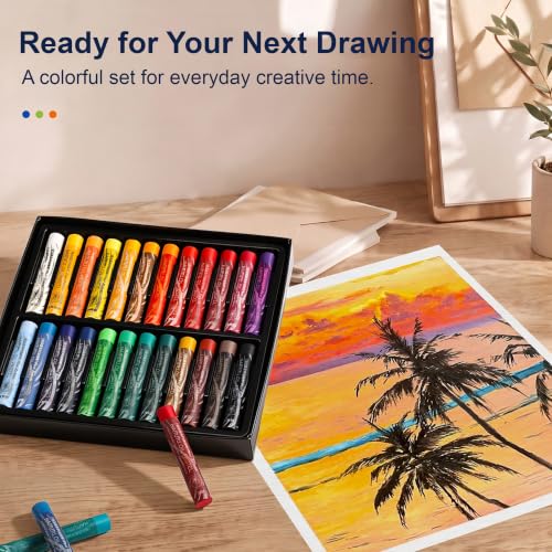 rubens 24 Colors Soft Oil Pastels, Creamy & Easy Blending - color: 24 Colors