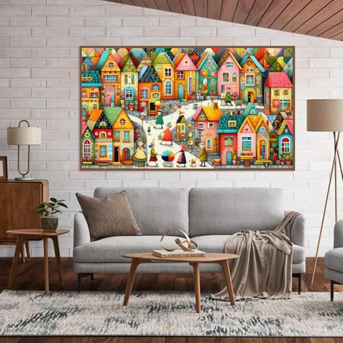 COHAYISY 5D Diamond Art Painting European Town Kit - DIY Paint with Diamond Art Abstract Round Full Drill Craft, Home Decor Embroidery Set with Canvas, Tools, Sparkling Diamonds 15.7x27.5 inch - color: 26-78 5D European Town