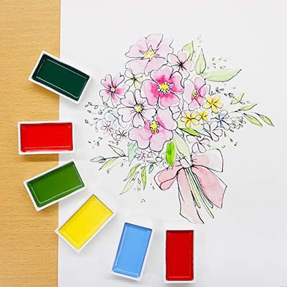 Kuretake Gansai Tambi Watercolor Paint Set, 24 Colors, Made in Japan - style: Set of 24 colors
