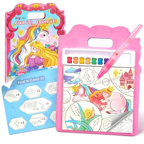 JoyCat Find & Color Paint with Water Coloring Books for Toddlers | Seek and Find Learning Activity, Magical Pony No Mess Arts & Crafts Kids Toys Ages 3-5 & 4-8, Birthday Gifts for Boys & Girls - style: Magical Pony