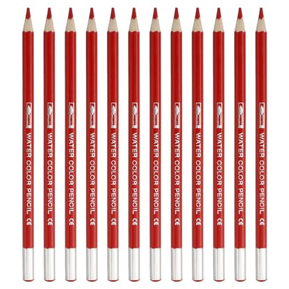 PATIKIL Watercolor Pencil, 12Pcs Water Soluble Pencils for Blending, Coloring, Sketch Drawing, Painting, Red - color: Red