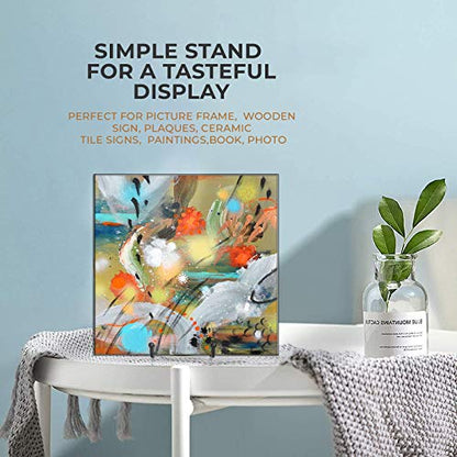 TR-LIFE 4 Pack 4.5 Inch Plate Stands for Display - Plate Holder Display Stand + Metal Frame Holder Stand for Picture, Decorative Plate, Book, Photo Easel (Black 4 Pack) - size: 4.5 Inch