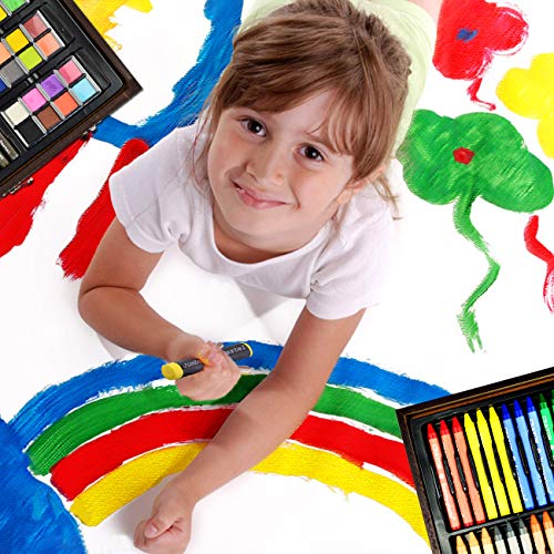 Sunnyglade 145 Piece Deluxe Art Set Wooden Art Box & Drawing Kit Cherry - color: multi-color