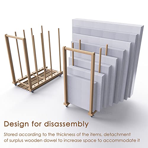 Art Storage Rack, Art Canvas Storage, Canvas Boards Rack Art Storage with Handle & Caster Wheels for Drawing Board, Panel, Paper Pad for Art Studios, Artworks, Gallery - size: 16"D x 29.5"W x 30"H