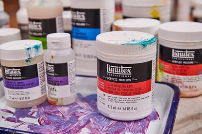 Liquitex Professional Light Modeling Paste. 237ml (8-oz) | 100% Acrylic Polymer & Marble Dust, Lightweight Putty, Builds Form & Structure; Dries to Hard, Opaque White Matte Finish - color: Light Modeling Paste, size: 8 Fl Oz (Pack of 1), style: 8-oz