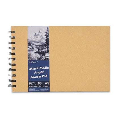 5.8" x 8.3" Mixed Media Sketch Book,Spiral Bound Hardcover Sketchbook,60 Sheets 92lb/150gsm Neutral White Acid Free Paper,Art Journal Sketchbook for Drawing Writing Sketching Illustration,Yellow - color: Bright White-Yellow