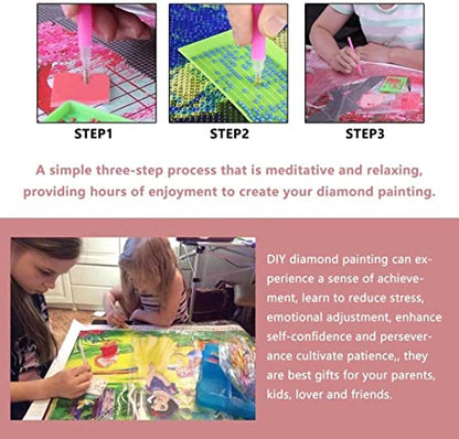 ZKOPAVS Diamond Painting Art Kits for Adults and Kids Purple Phoenix Full Drill Round Art Craft Kit for Home Office Decor (12x16 Inch)