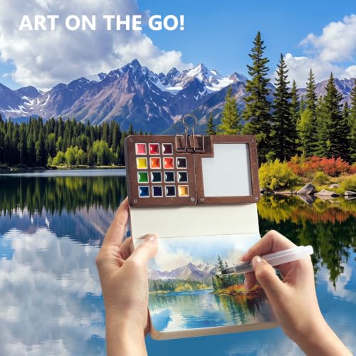 Mini Paint Palette Travel Kit - 15-Colors Pocket Artist Water Color Set