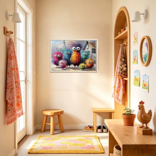 Funny Chicken Paint by Numbers Kit On Canvas for Adults Beginners 16x20In - color: PB502-1