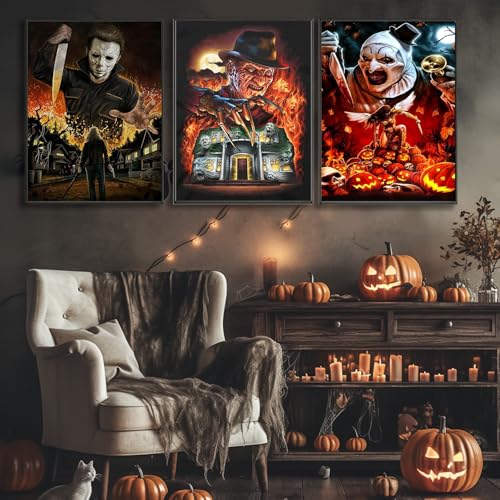 VeGuude 8 Pack Halloween Diamond Art Kits for Adults Wall Decor 12x16 Inch - color: DP01223