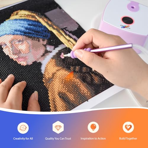 Zellina Electric Diamond Painting Pen, Vacuum Diamond Art Pens Tools and Accessories with Storage Tray, for Setting AB Stones Without Wax, Quiet and Long-Lasting (Purple) - color: Purple