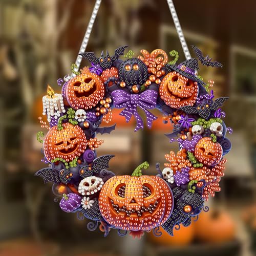 RYMILIE Hanging Halloween Diamond Art Kits for Adults Pumpkins - color: DP01259