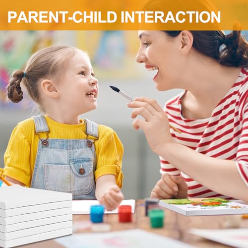 ESRICH Small Stretched Canvas for Painting 6x6 inch, 2/5''Profile Art Primed 8 Pack Canvases for Painting, Cotton Small Professional Blank Paint Canvas for Kids and Art Supplies, for Acrylics, Oils. - style: 8 Packs Stretched Canvas - 6*6in