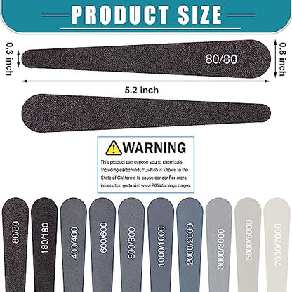 Honoson 40 Pcs Polishing Sticks Sanding Sticks for Plastic Models Metal Wood Buffing Sanding Tools Sandpaper Polishing Accessories Mini Finger Sander(Drop) - style: Drop