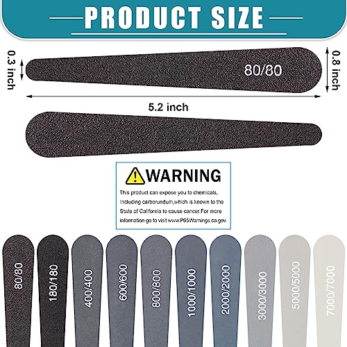 Honoson 40 Pcs Polishing Sticks Sanding Sticks for Plastic Models Metal Wood Buffing Sanding Tools Sandpaper Polishing Accessories Mini Finger Sander(Drop) - style: Drop