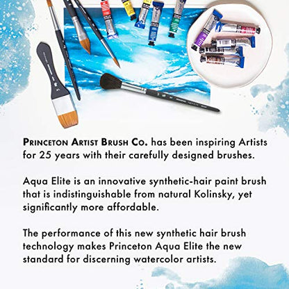 Princeton Aqua Elite, Series 4850, Synthetic Kolinsky Watercolor Paint Brush,Round, 3 - size: Size 3