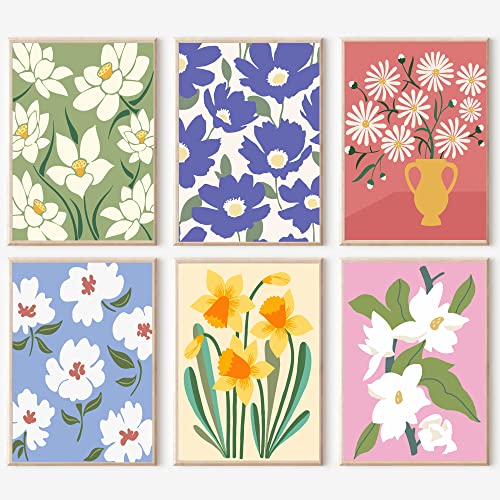 cupmod Flower Paint by Numbers for Adults Kids Beginners,Easy Acrylic Paint by Number Kits on Canvas Without Frame,Oil Painting Kits Present for Home Wall Decor 9.8x13.7inch - color: MT11074-MT11079