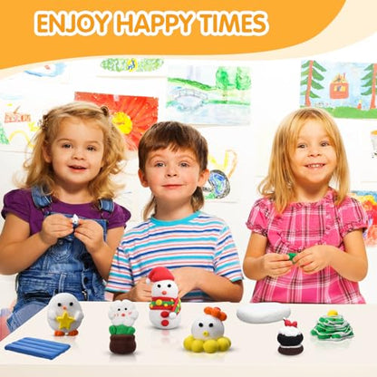 WinnerWhy 108 Pcs Air Dry Clay Bulk 57oz Air Dry Modeling Clay Soft DIY Ultra Light Modeling Clays Foam Magic Crafts for Sculpting Kids Gifts Party School Supplies for Crafts Artistic (White) - color: White