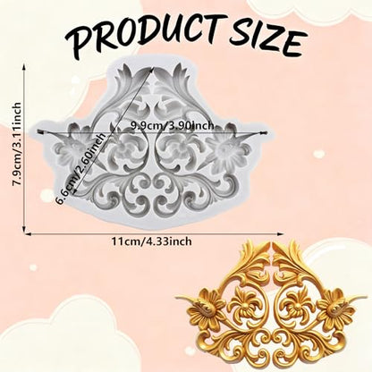 Baroque Relief Polymer Clay Mold Relief Flower Silicone Molds | DIY Craft Epoxy Resin Casting Polymer Clay Tools Crafts Air Dry Jewelry Making - color: Style L