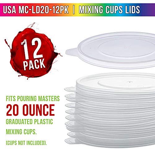 Pouring Masters 12-Pack Mixing Cup Lids for 20 Oz (600ml) - size: 20-Ounce - Lid