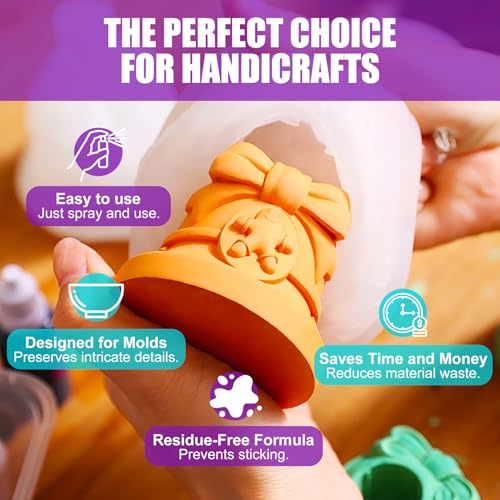 Silicone Mold Release Spray - Professional Mold Release Agent for Epoxy Resin and Candle Making, Fast Drying, Non-Stick, Easy to Demold, Epoxy Release Spray Suitable for Various Molds