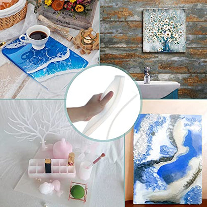 Large Silicone Resin Tray Molds Kit, 2 PCS Big and Thick Rectangle Square Agate Geode Board Molds for Serving Board Jewelry Storage Storage Tray Platter Concrete Cement Clay - color: 2Pack(Rectangle10"x6"+Square10")